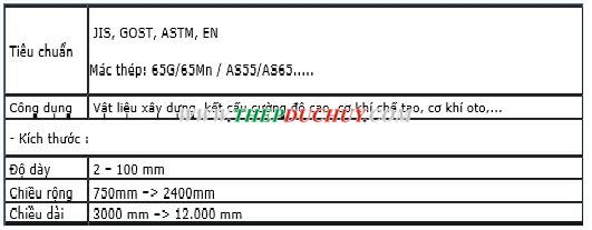 Thép tấm 65Mn, 65G (Plate steel 65G)